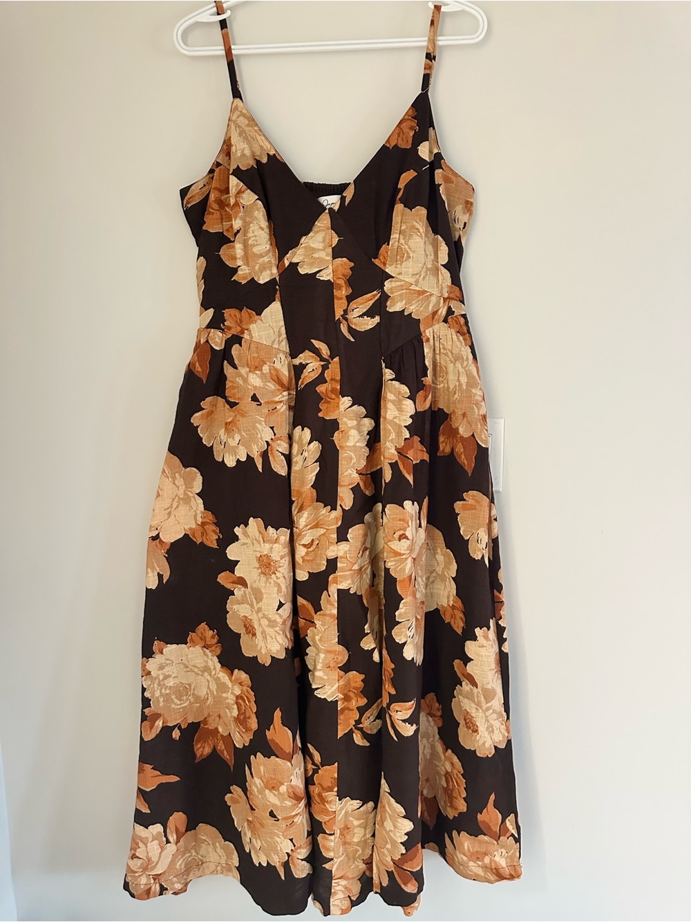 Floral Spaghetti-Strap Midi Dress